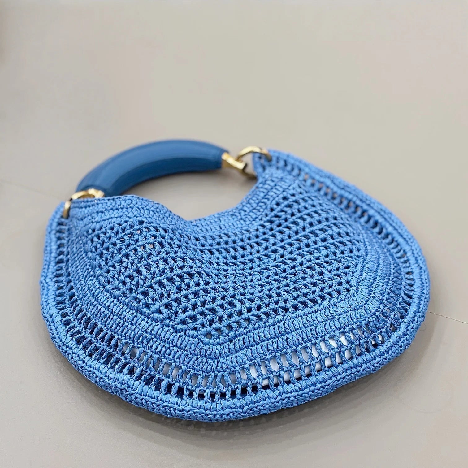 SOERA Bianca Crescent Woven Bag - Bag - Royal Blue