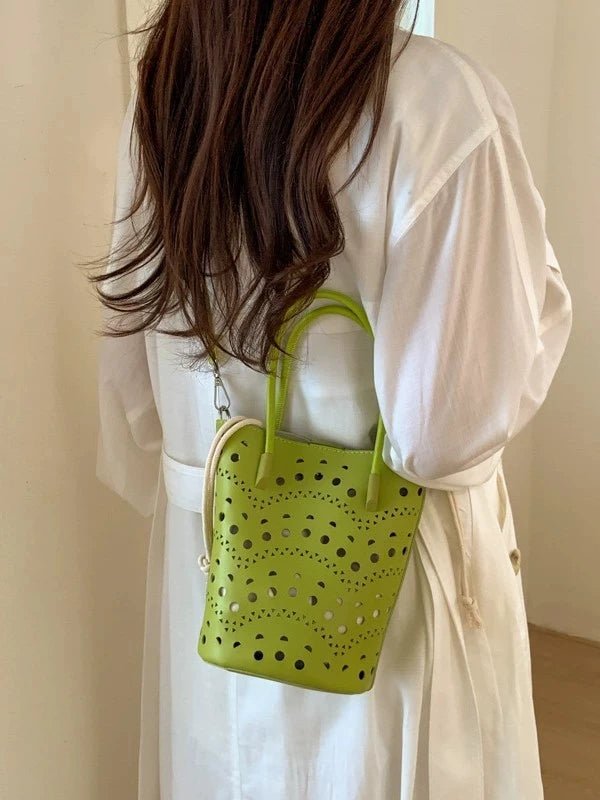 SOERA Margot Hollow-Out Bucket Bag - Bag - SOERA-067267-DEF-OS-97127 Green