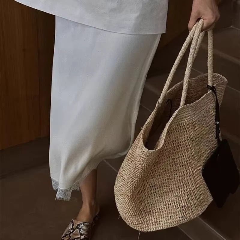 SOERA Sophia Handwoven Rattan Tote - Bag - SOERA-873987-KHA-OS-28899 Beige