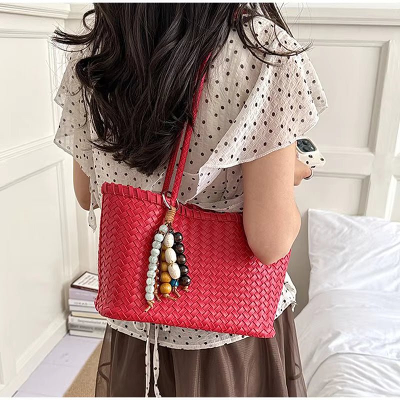 SOERA Sophie Straw Woven Tote Bag - Bag - Red