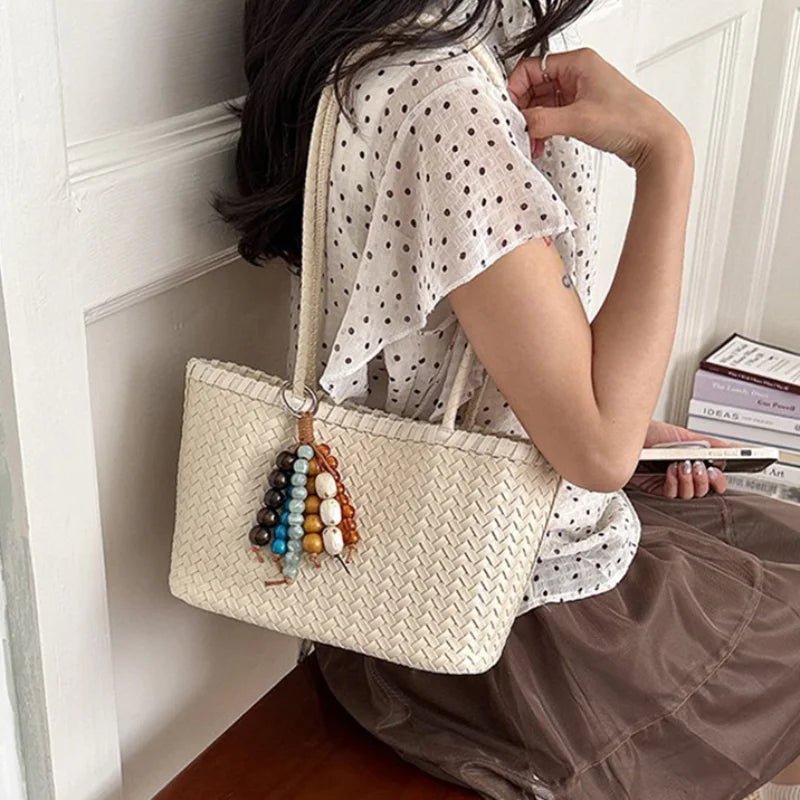 SOERA Sophie Straw Woven Tote Bag - Bag - White