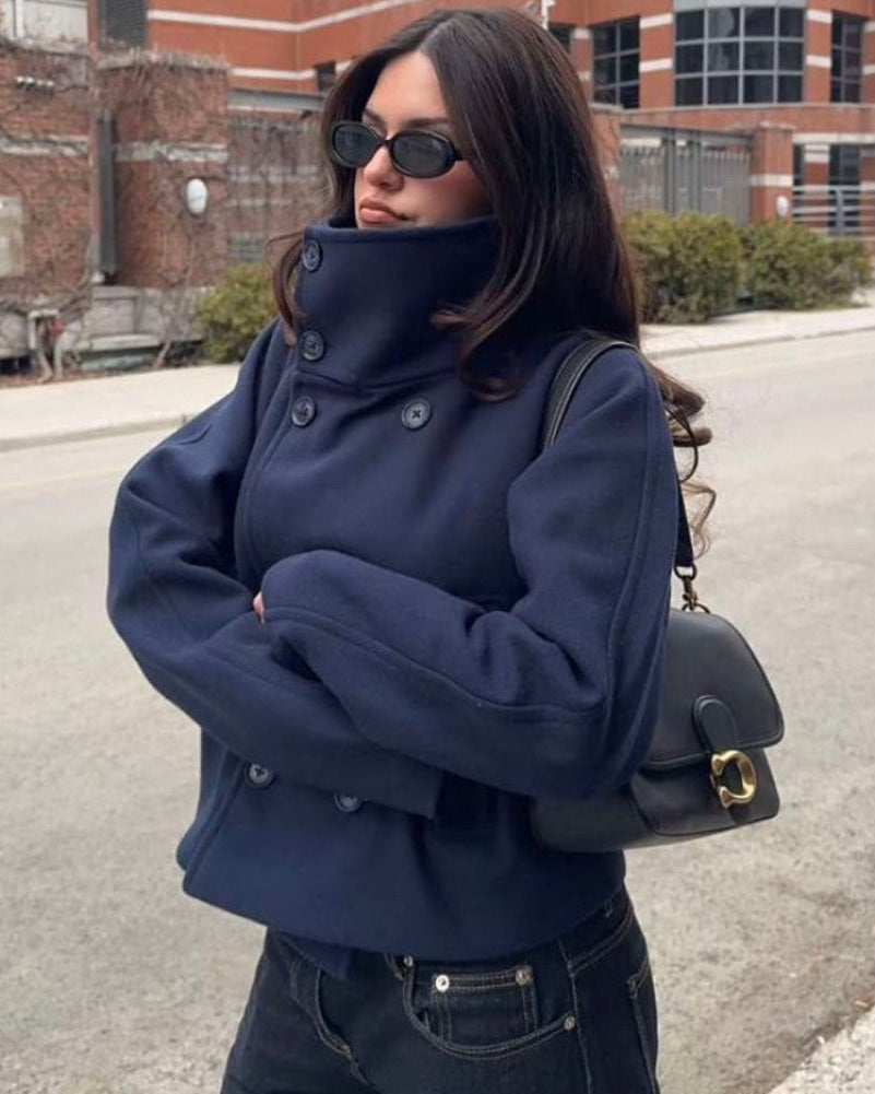 SOERA Clarissa Jacket with Stand Collar - Coats & Jackets - SOERA-800579-CRE-XS-50339 Navy Blue XS