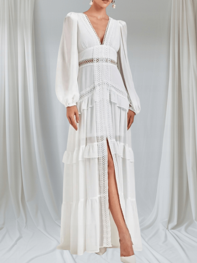 SOERA Aryna Chiffon Ruffle Maxi Dress - Dress - M