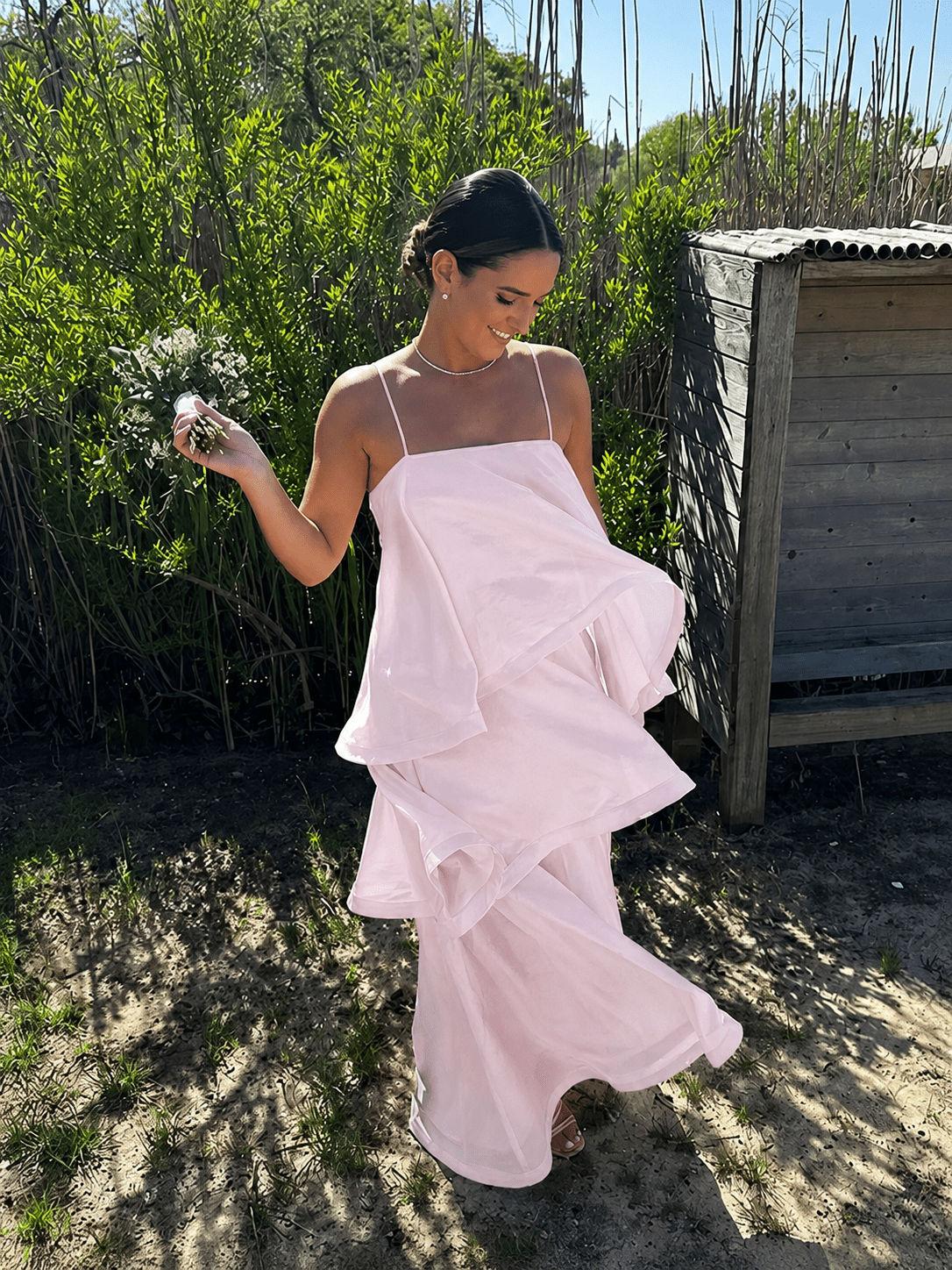 SOERA Iris Layered Ruffle Maxi Dress - Dress - Pink M