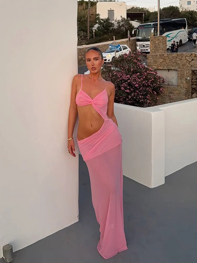 SOERA Jovana Twist Cut Out Maxi Dress - Dress - Pink XS