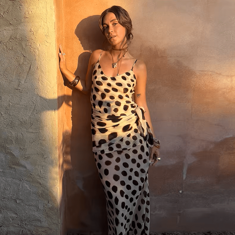 SOERA Natasha Leopard Print Maxi Scarf Dress - Dress - SOERA-332419-S-OS-58179 S