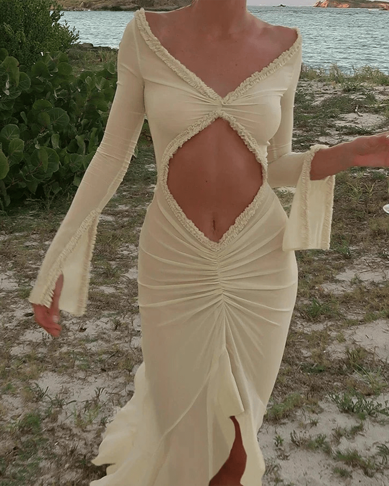 SOERA Vivian Sheer Bodycon Dress - Dress - SOERA-908099-DEF-OS-76131 Beige XS