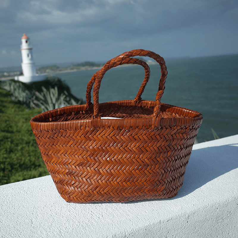 SOERA Anais Handwoven Leather Tote Bag - Handbags - Brown
