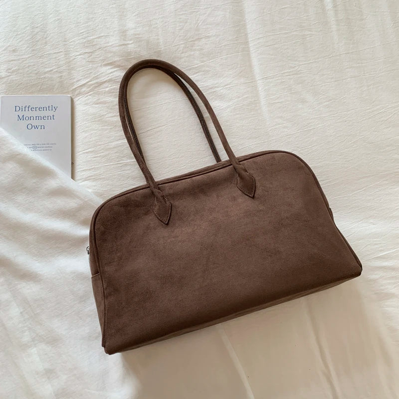 SOERA Sandra Suede Tote Bag - Handbags - Light Brown One Size