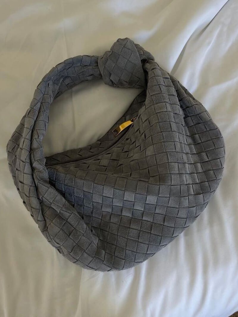 SOERA Woven bag medium suede - Handbags - DBAD2-WK285003 Coffee