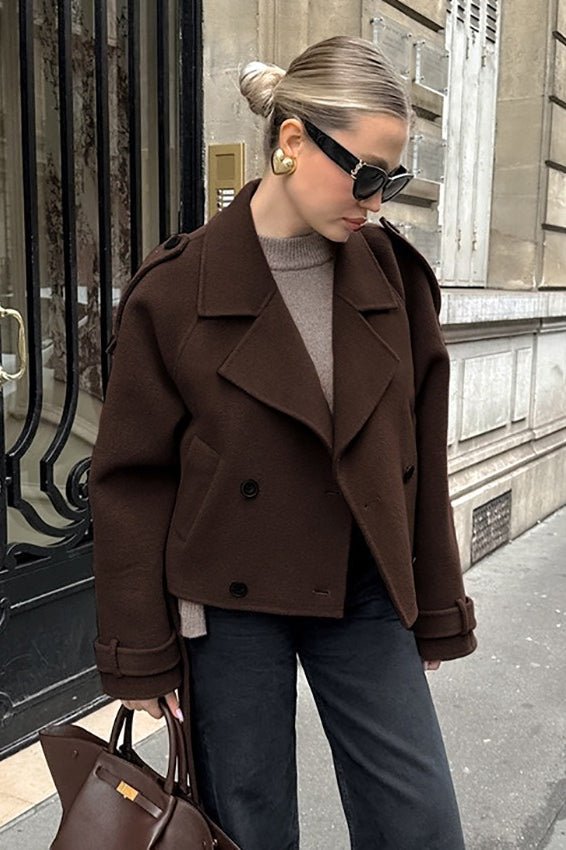 SOERA Daphne Short Autumn Winter Coat - Jackets - VL1765494947088127483 Brown M
