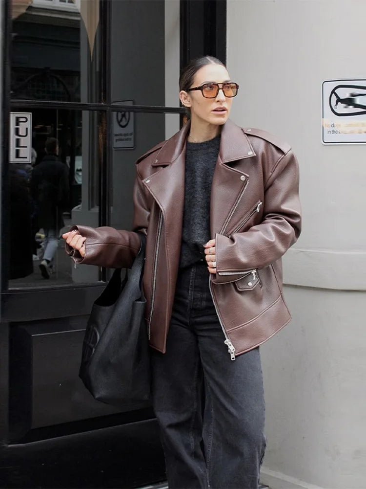 SOERA Jackie Zip - Up Lapel Jacket - Jackets - Brown S