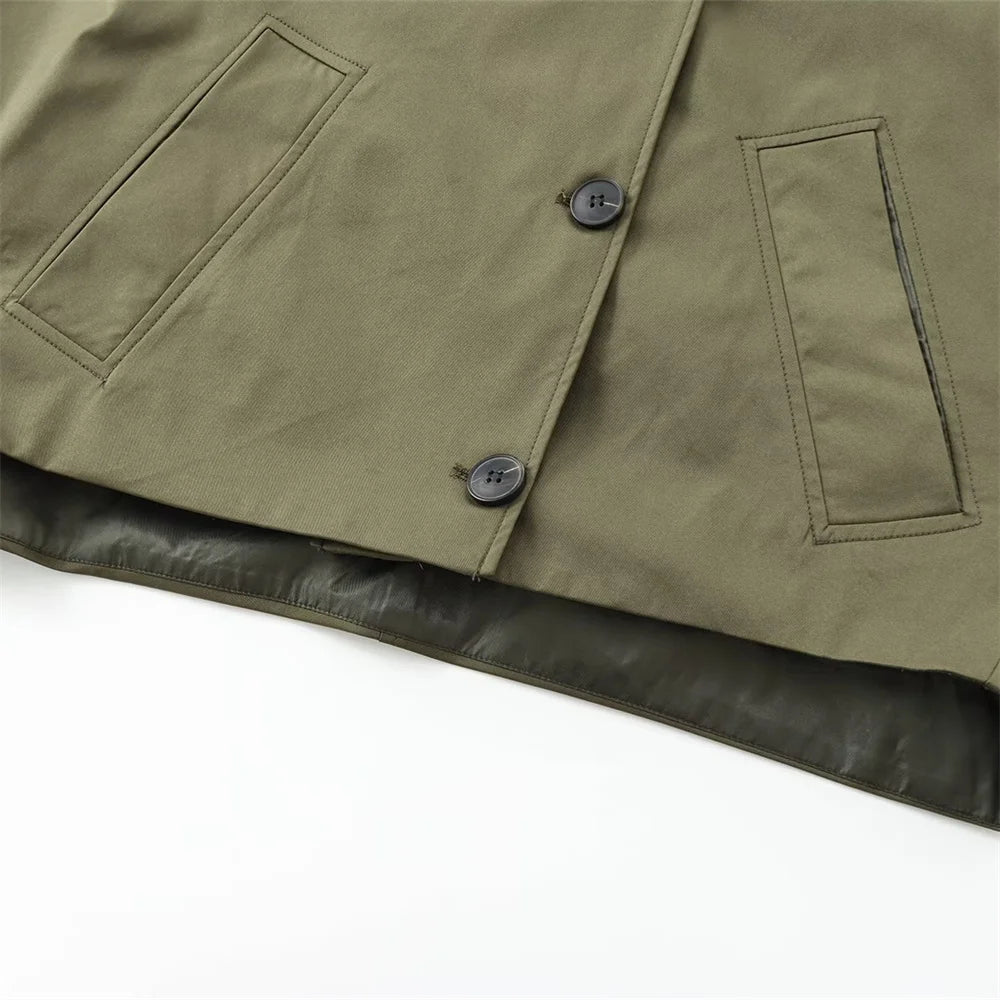 SOERA Julia Hooded Trench Coat - jackets - 3256807450484976-;uT1757549903551306285 Army Green M