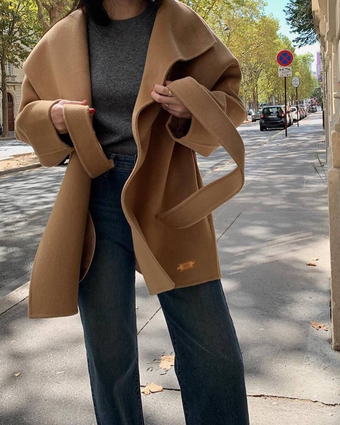 SOERA Lorelie Belted Wrap Coat - Jackets - Brown