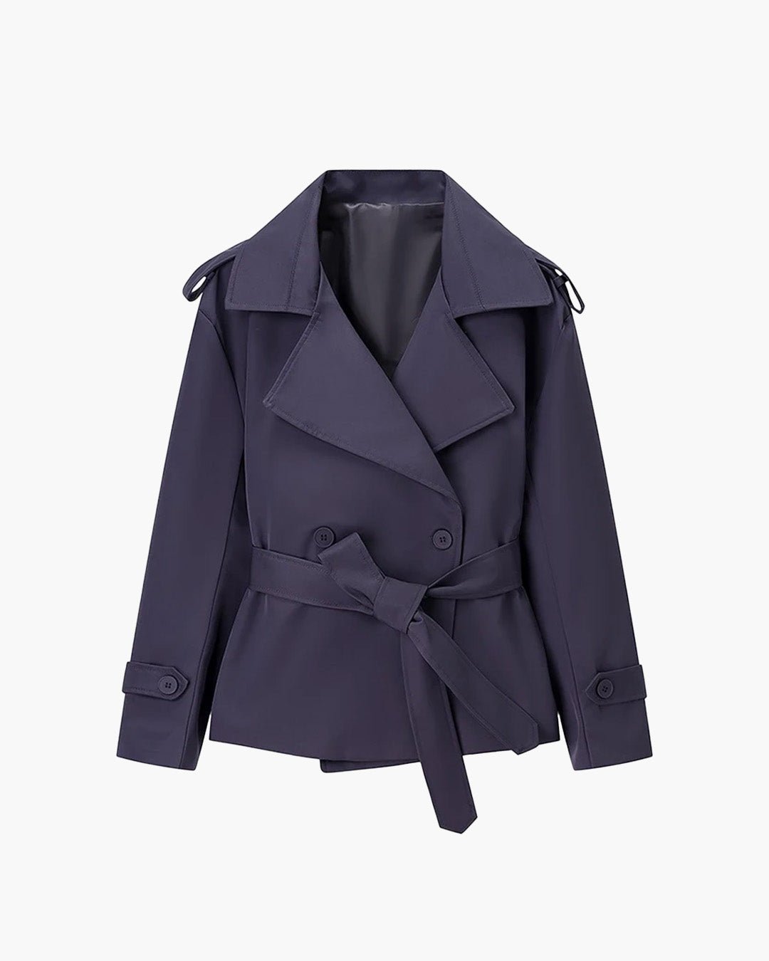 SOERA Molly Belted Cropped Trench Coat - Jackets - 1005009088260377-;fz1773321573478037457 Burgundy XS