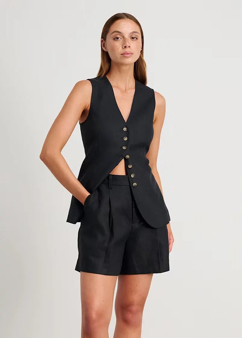 SOERA Bianca Tailored Vest and Shorts Set - Jumpsuit - Black S