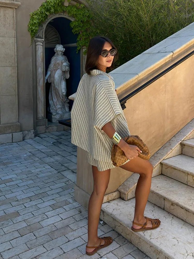 SOERA Vivienne Striped Shorts Set - Matching Sets - SOERA-611459-STR-S-27523 S