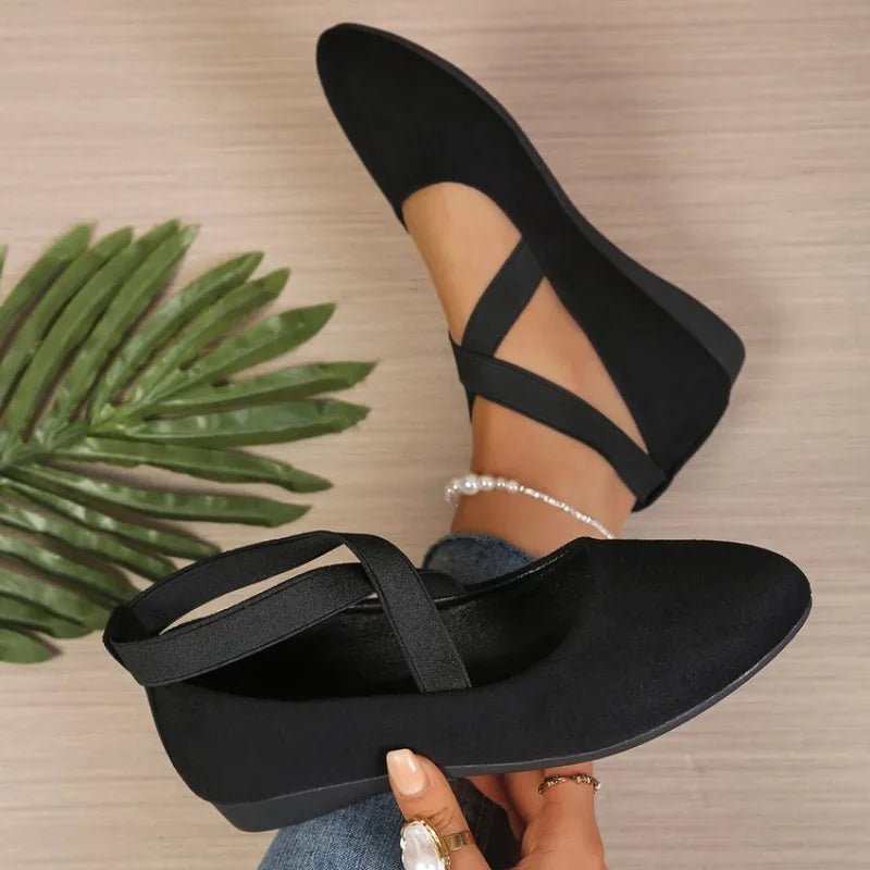 SOERA Anais Pointed Toe Cross - Strap Ballet Flats - Shoes - 40