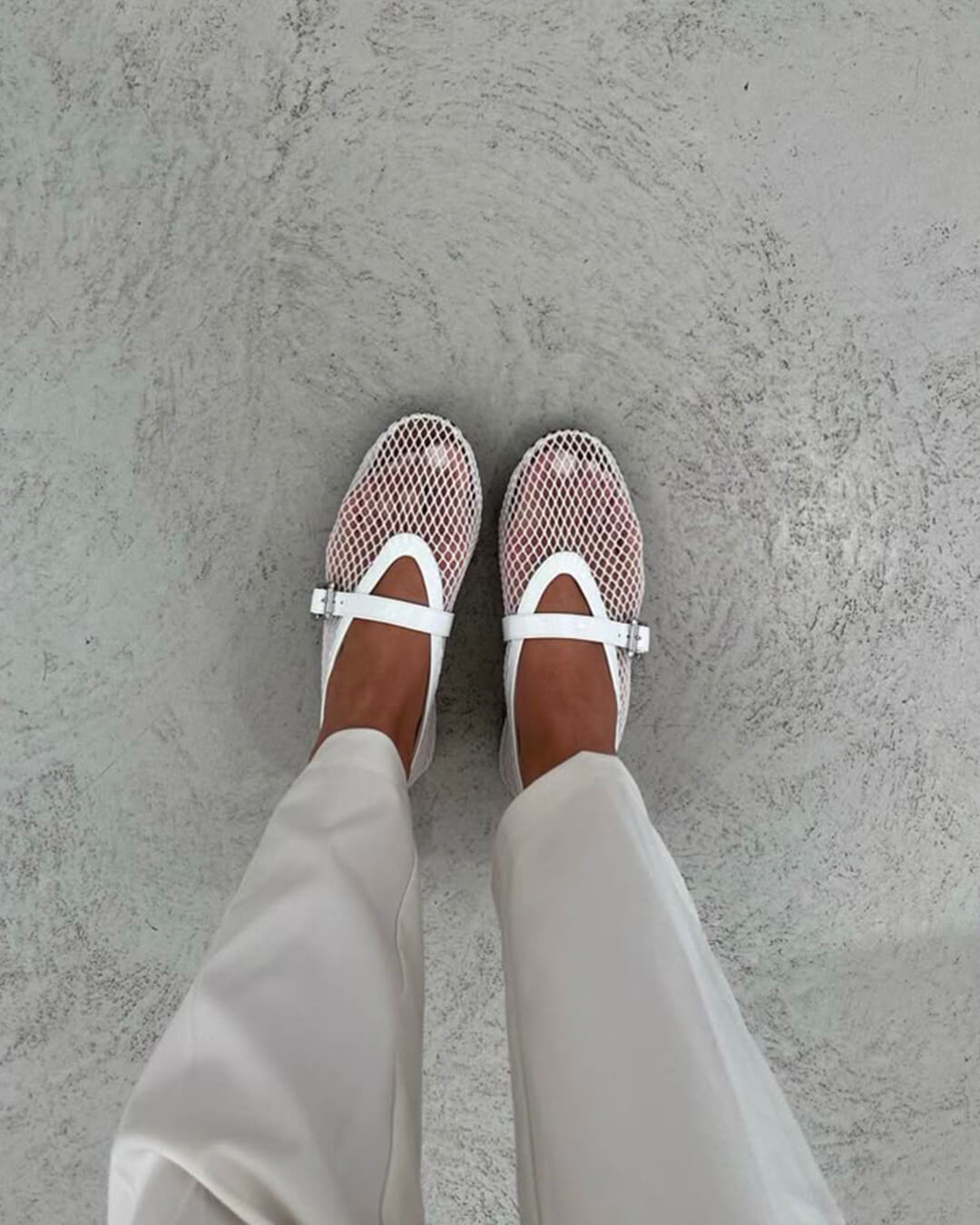 SOERA Rebecca Mesh Ballet Flats - Shoes - SOERA-Rebecca-Mesh-Ballet-Flats-Shoes-White/36 White 36