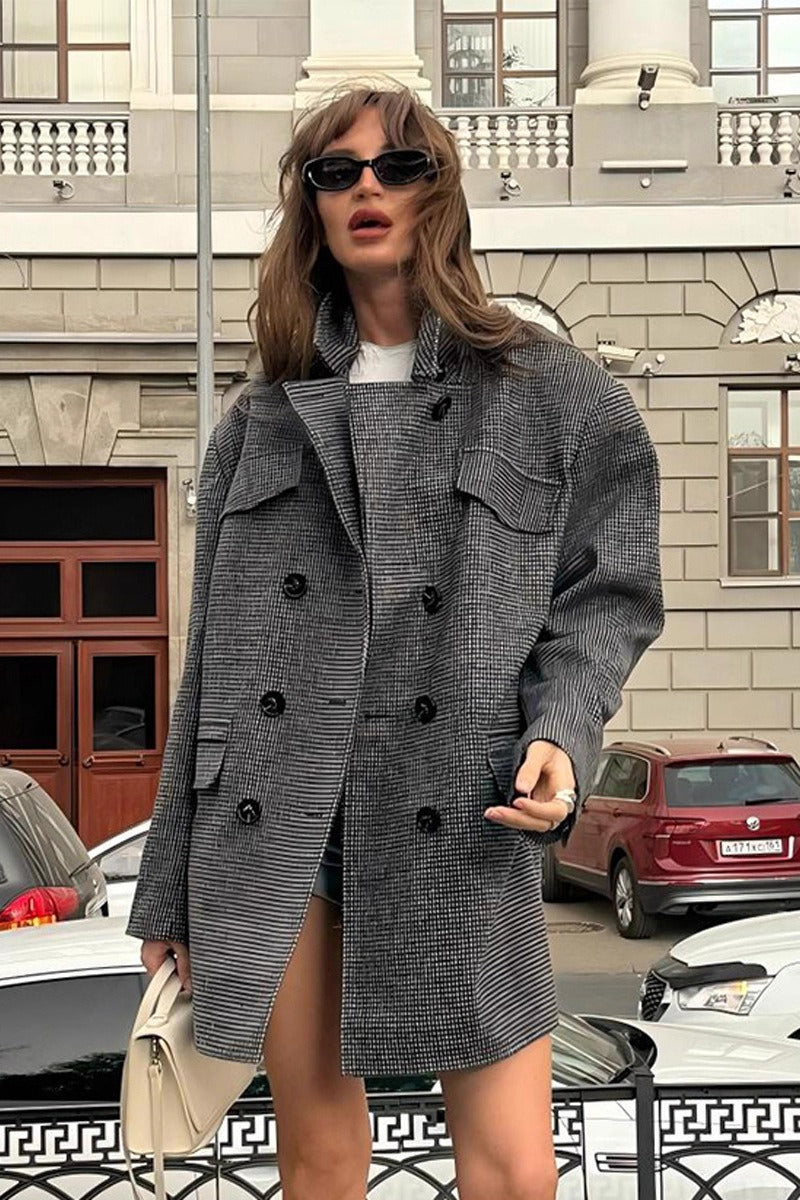 Anna strukturoitu tweed-takki