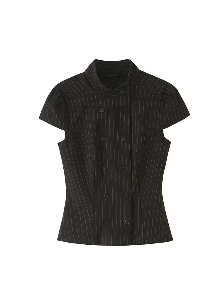 SOERA Claudia High Neck Fitted Plaid Blouse - Blouse - SOERA-213955-2-L-25219 Black L