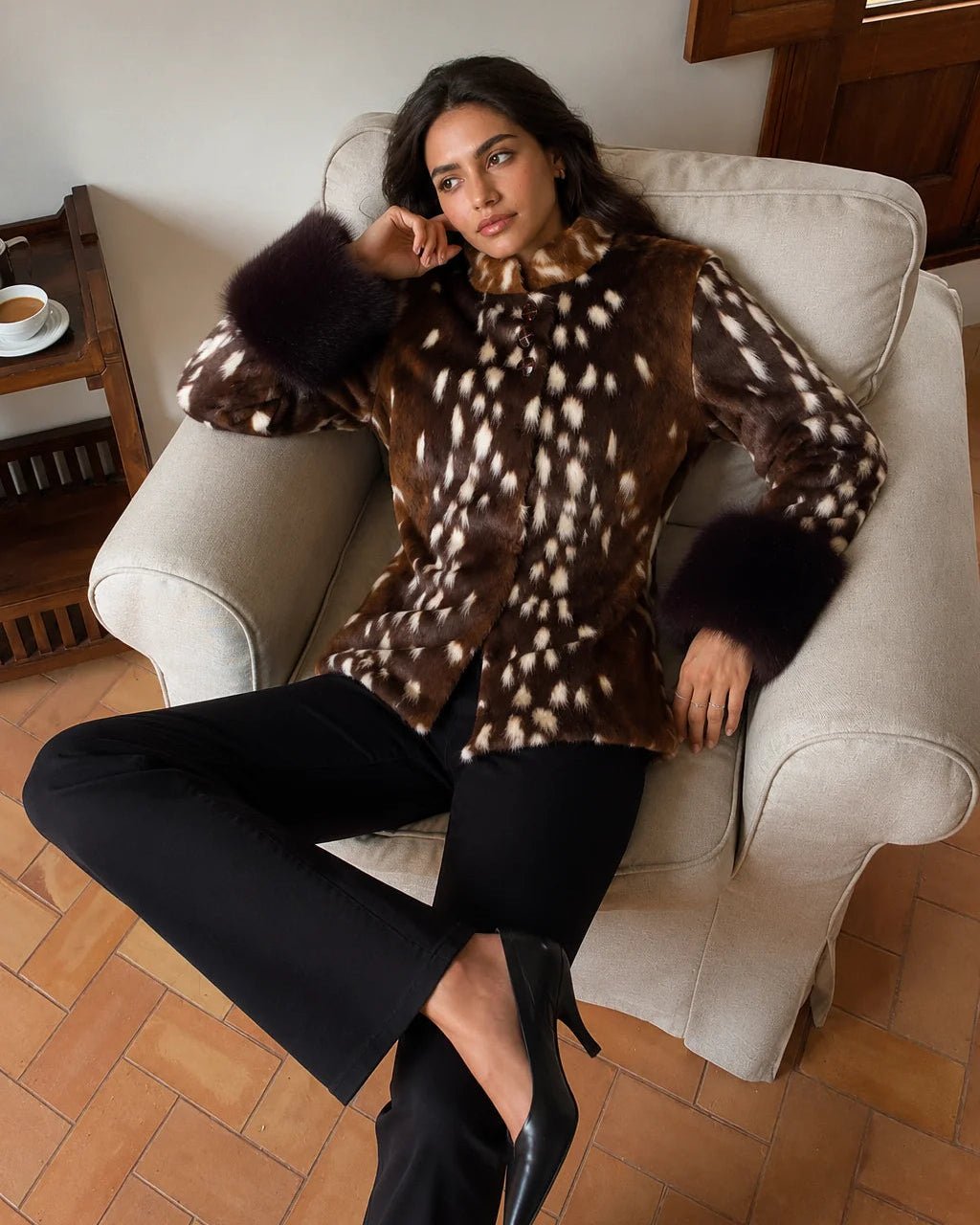 SOERA Julia Stand Collar Faux Fur Bambi Jacket - Jacket - SOERA-492931-PIC-M-16899 M