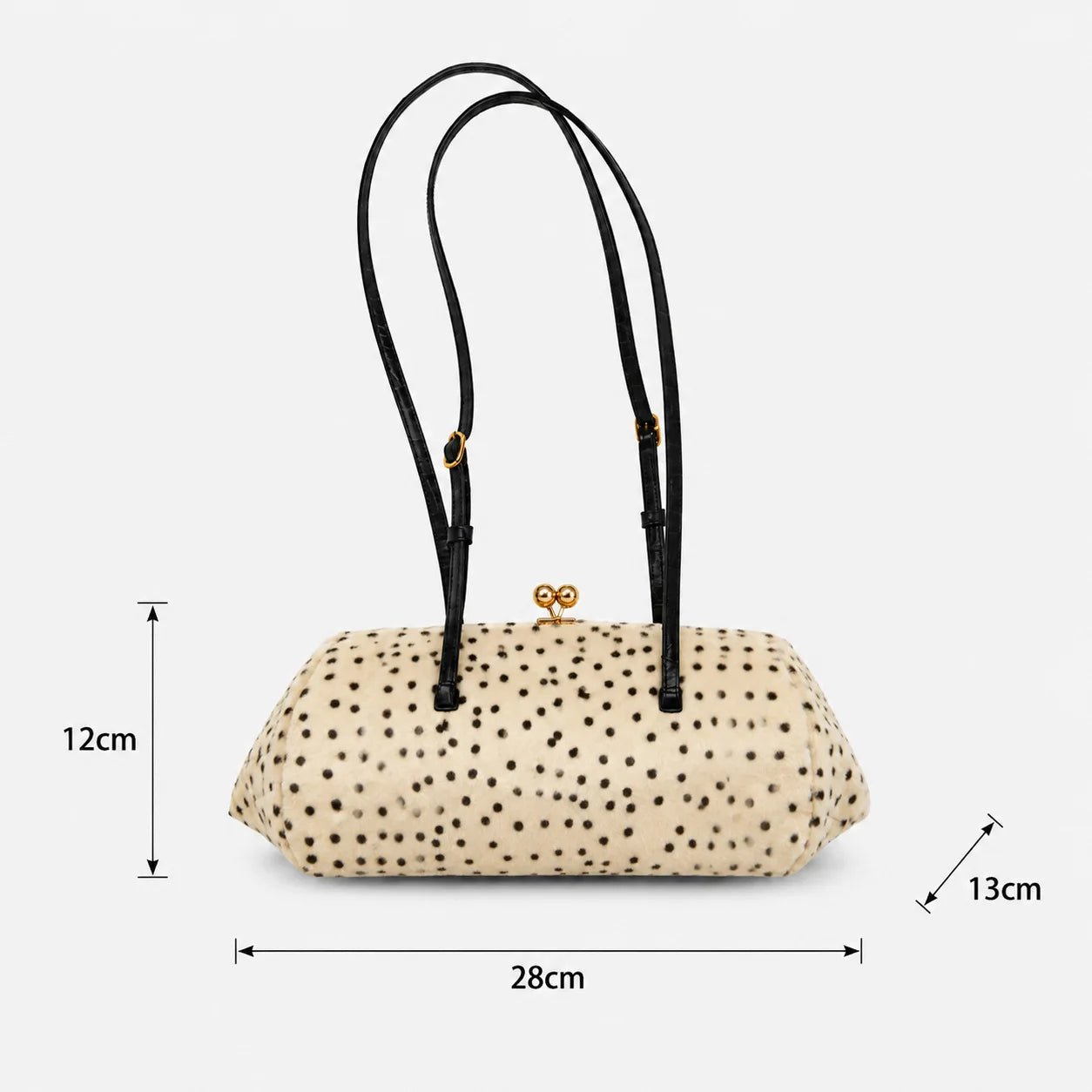 SOERA Nina Cheetah Faux Fur Shoulder Bag - Bag - SOERA-696899-BEI-28-61123 Beige 28x13x12cm
