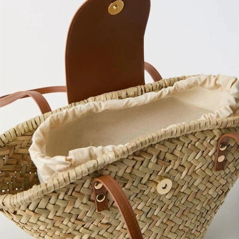 SOERA Aisea Woven Rattan Shoulder Bag - Bag -  Beige