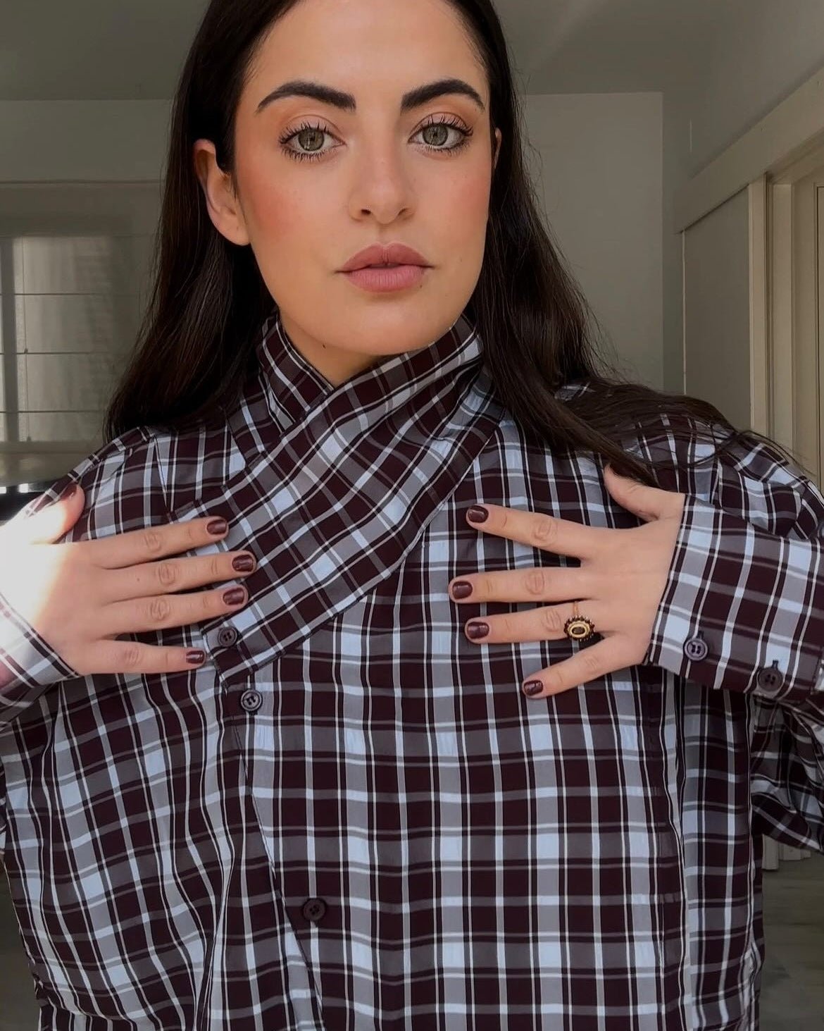 SOERA Rebecca Poplin Plaid Wrapped Shirt - Blouse - SOERA-334019-PLA-S-23235 S