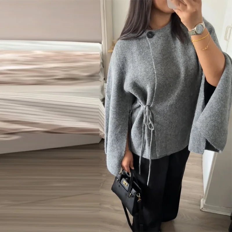 SOERA Suzette Slit Batwing Cardigan - Cardigans - 3256810031976624-;rf1765284569243159478 S Gray