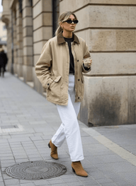 Sara vintage-henkinen canvastakki