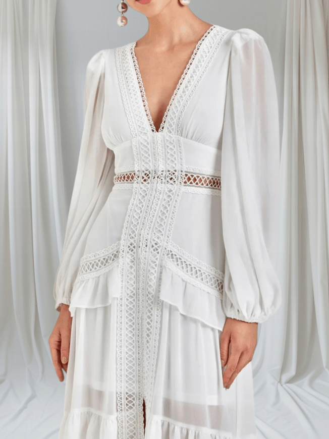 SOERA Aryna Chiffon Ruffle Maxi Dress - Dress -  S
