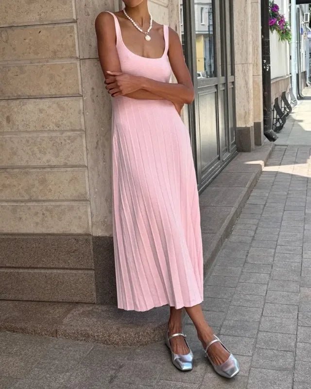 SOERA Beatrice Knitted Suspender Dress - Dress -  Pink S