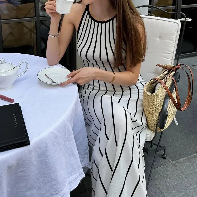 SOERA Flora Striped Sleeveless Knit Maxi Dress - Dress - SOERA-905091-STR-L-07715 Stripes L