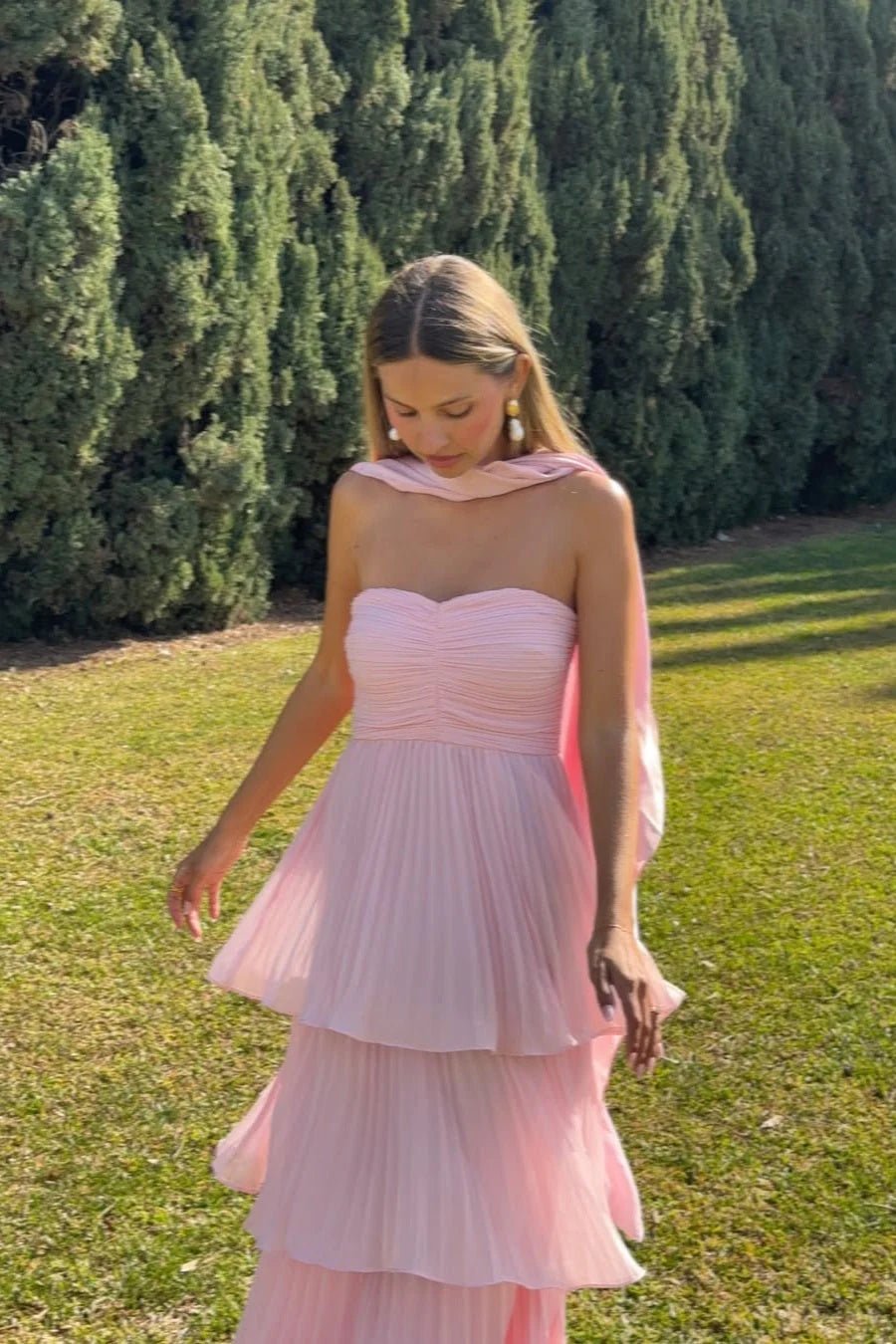 SOERA Michelle Strapless Pleated Tiered Maxi Dress - Dress - aG1776061224045696841 XS