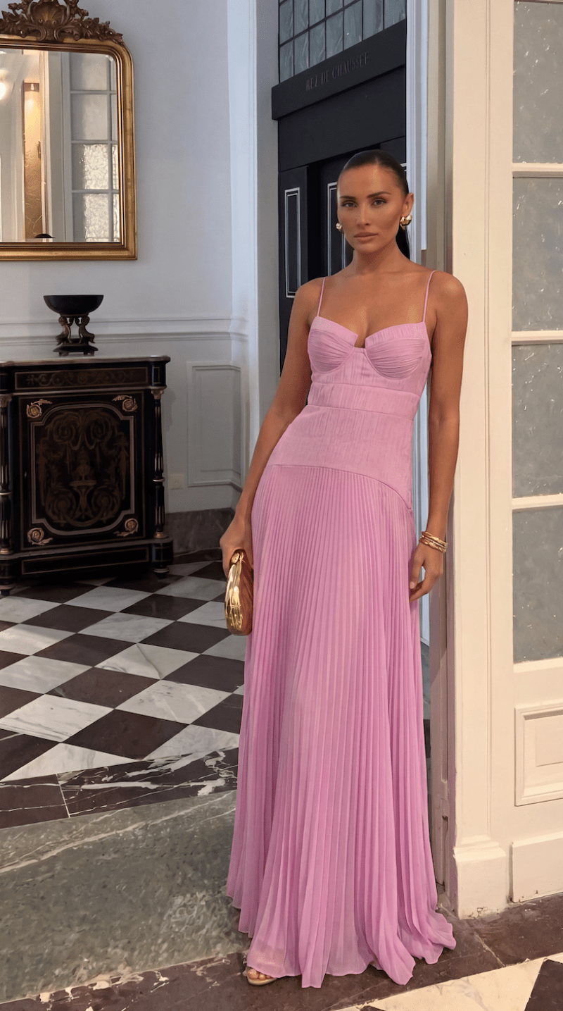 SOERA Sophia Crinkle Chiffon Maxi Dress - Dress - SOERA-516675-ROS-S-65635 Pink S