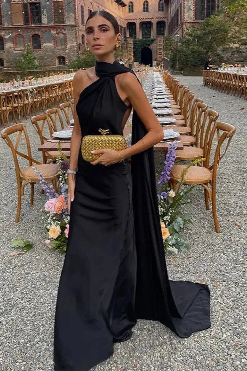 SOERA Adorinda Elegant Satin Halter Dress - Dresses - SOERA-689795-ORA-S-91011 Orange S