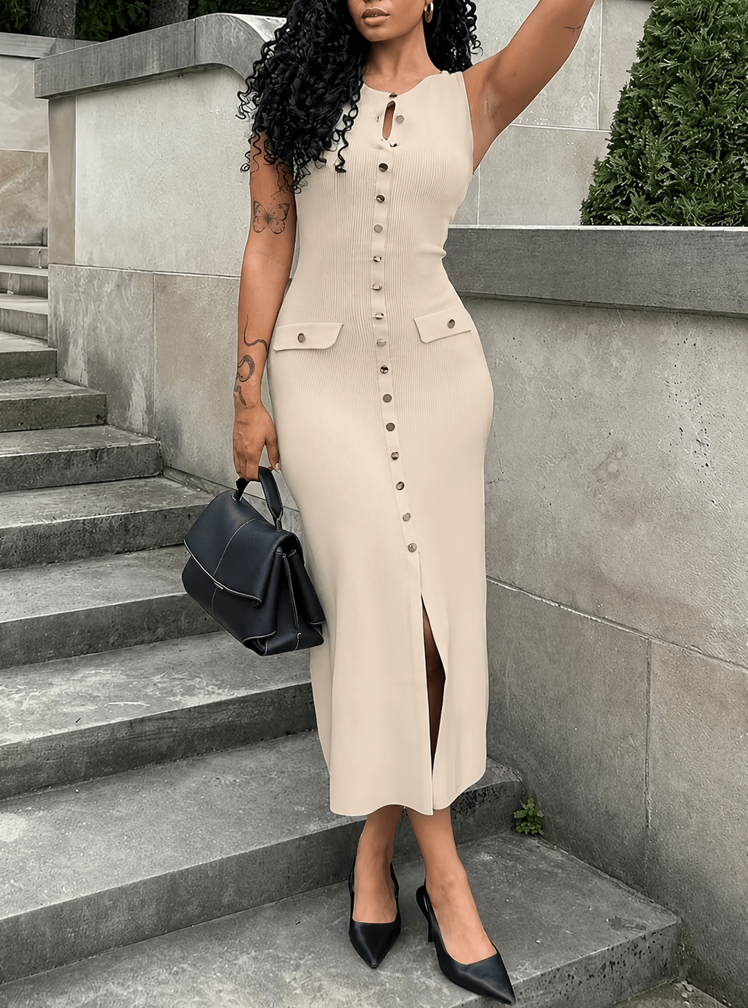SOERA Georgia Maxi Dress - Dresses - DWOD2-RE615002 Beige M