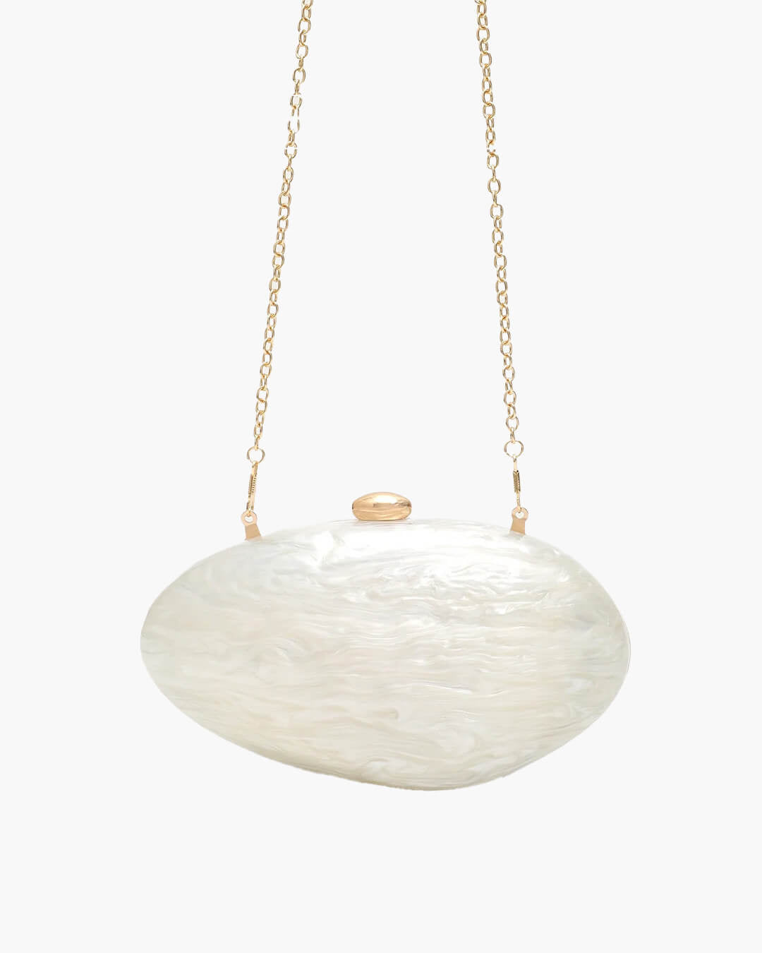 SOERA Bianca Shell - Shaped Acrylic Evening Clutch - Handbags -  Pearl