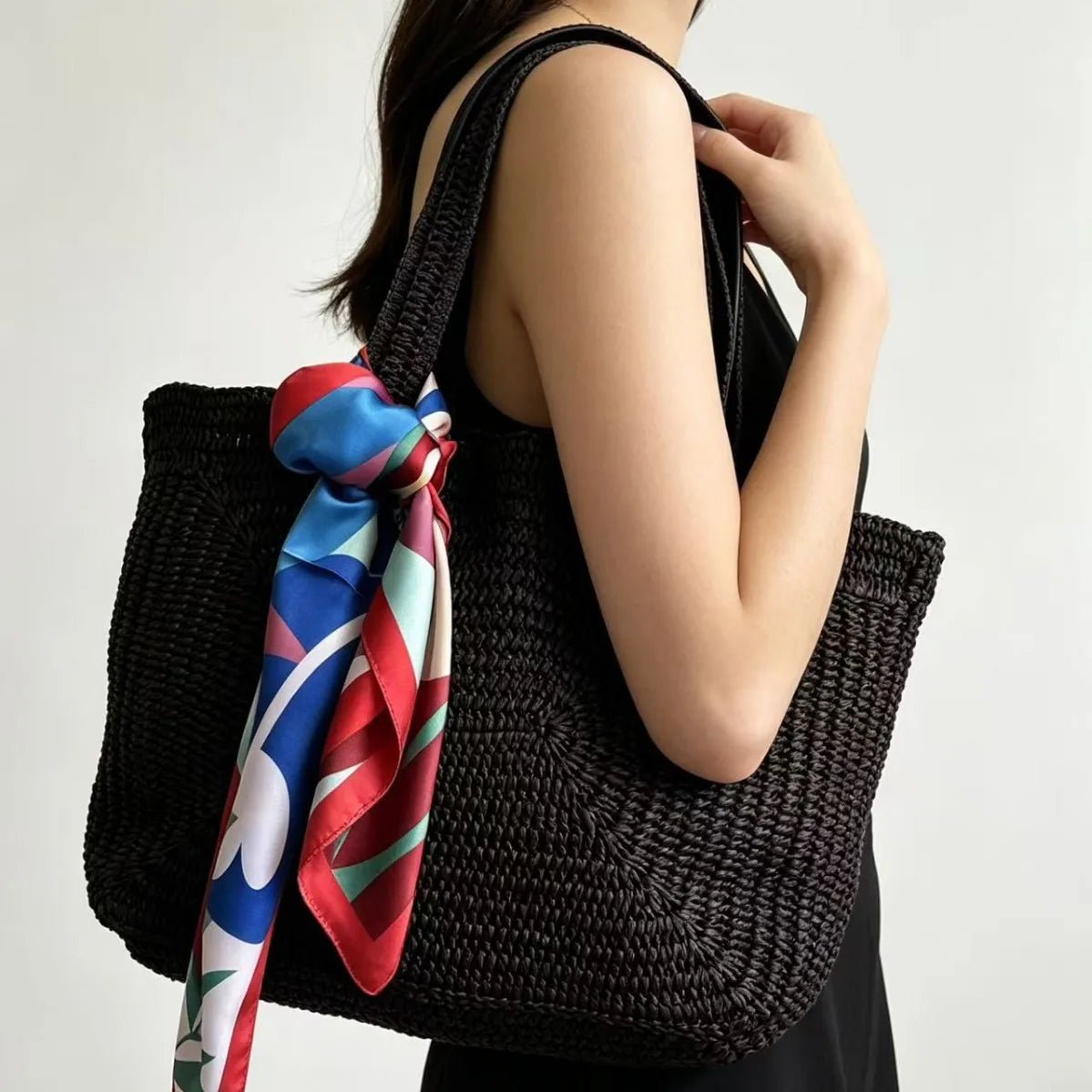 SOERA Hannie Bohemian Woven Beach Tote Bag - Handbags -  Dark Brown