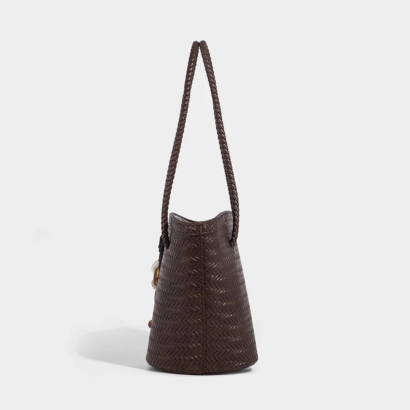 SOERA Meryl Woven Bucket Handbag with Pouch - Handbags - 1005009214177960-;OZ1775031590860362256 Coffee