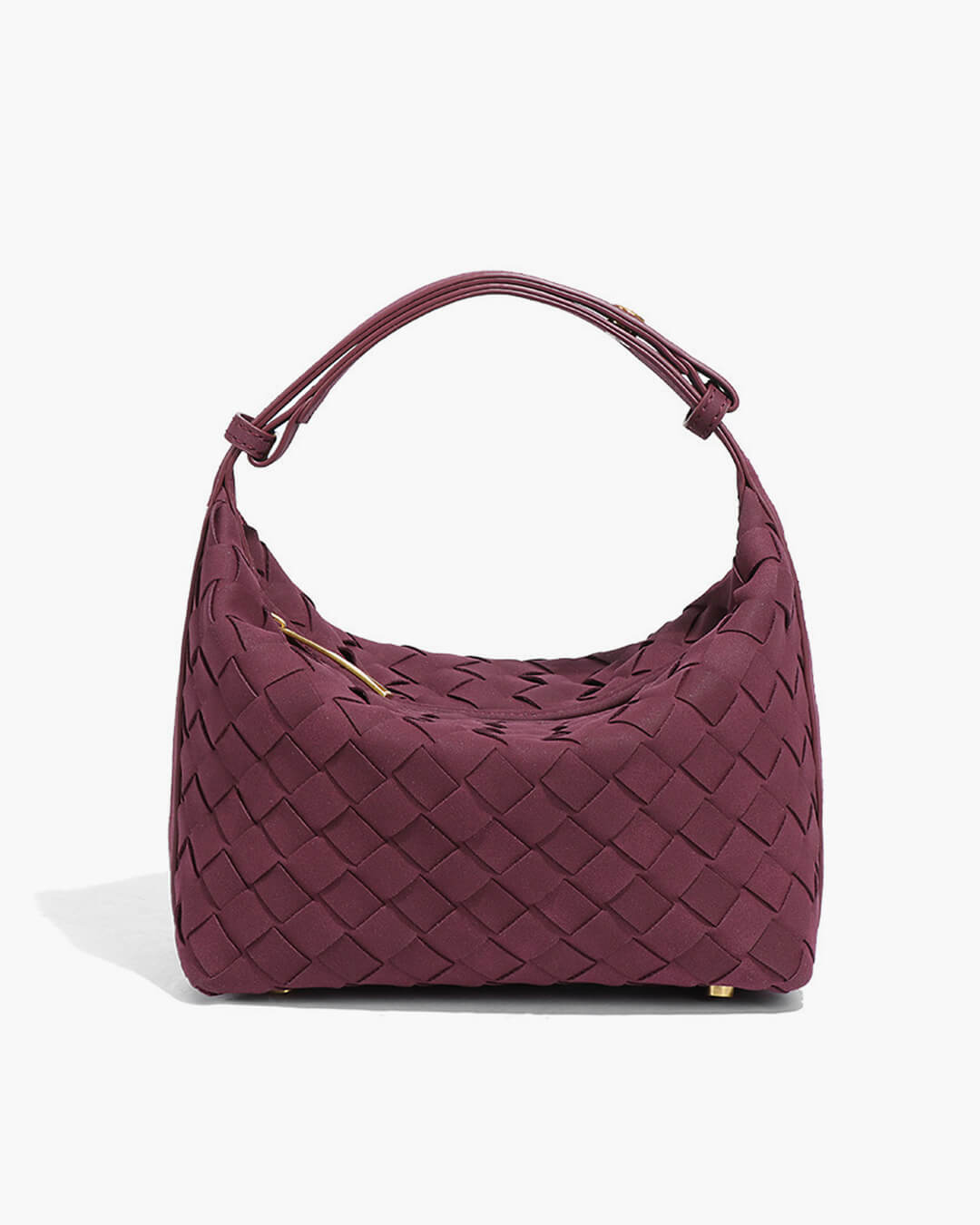SOERA Mica Woven Suede Leather Bag - Handbags - Soera-Mica-Mini-Woven-Suede-Bag-Handbag/Red Red Regular