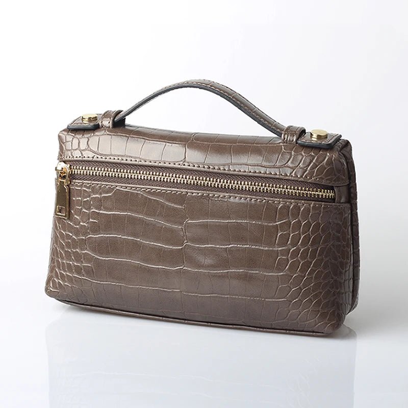 SOERA Minerva Crocodile Pattern Clutch Bag - Handbags -  Mocha
