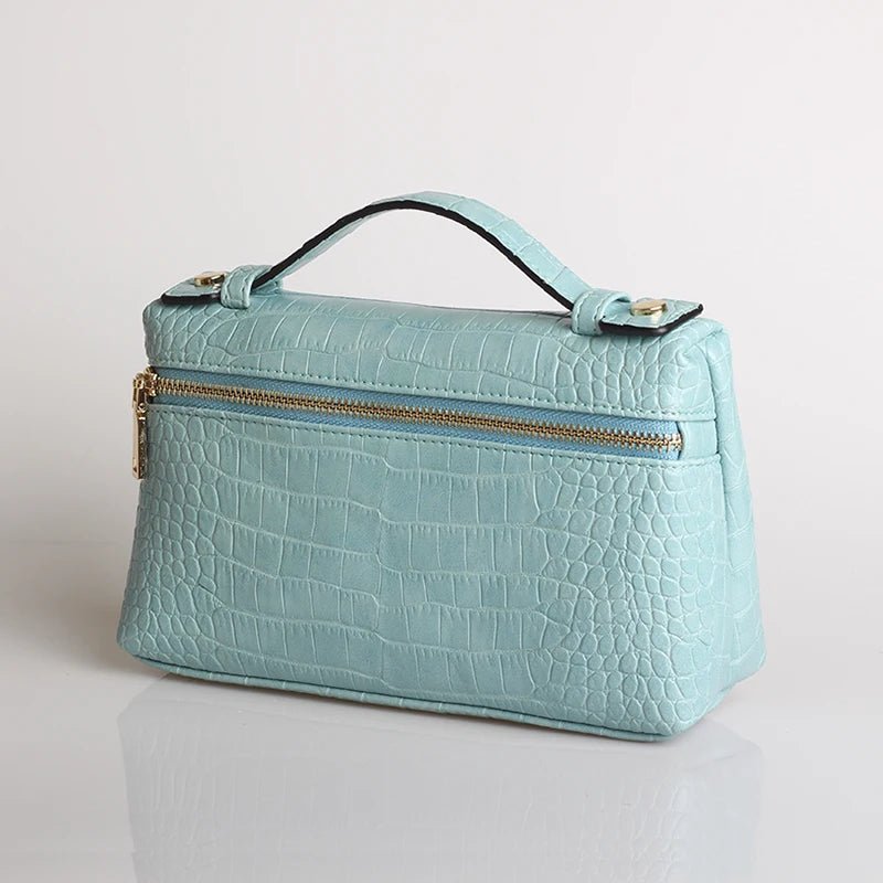 SOERA Minerva Crocodile Pattern Clutch Bag - Handbags -  Water Blue