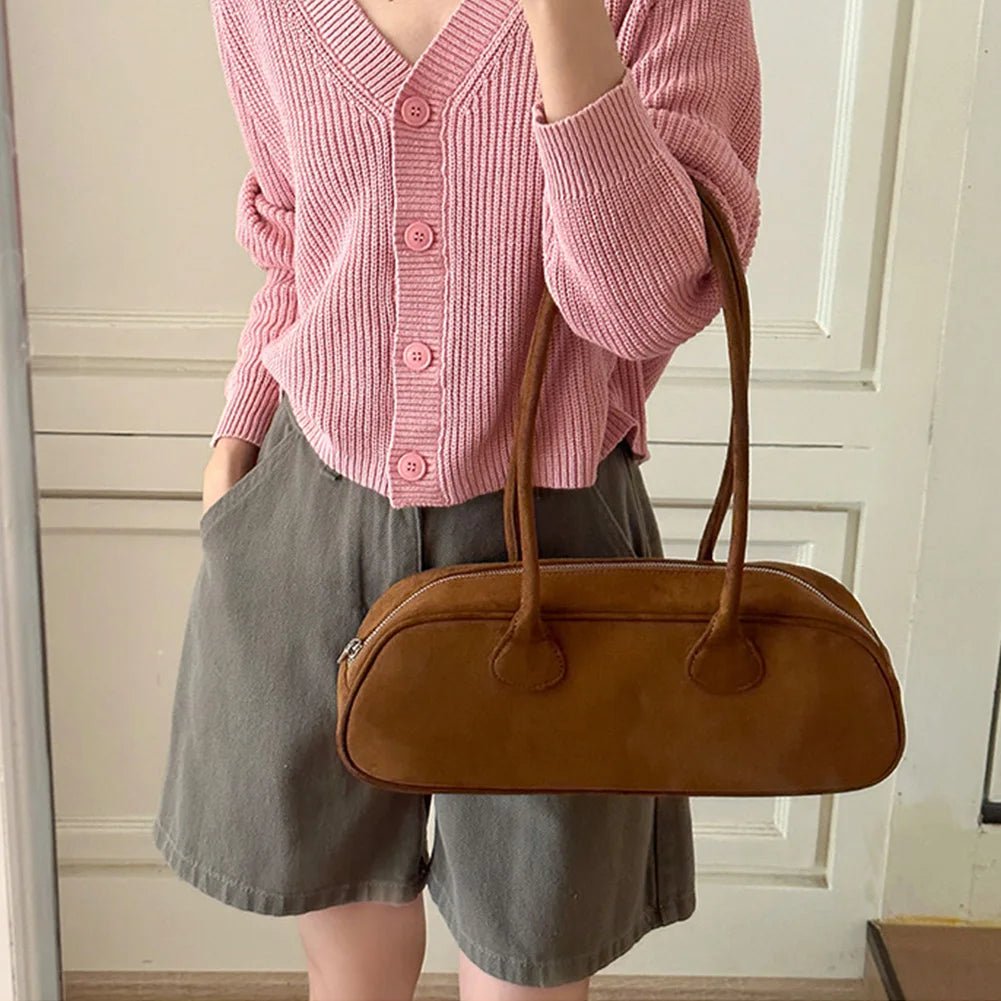 SOERA Pauleen Baguette Suede Bag - Handbags - 3256808620401282-;Ge1763048697264528173 Brown