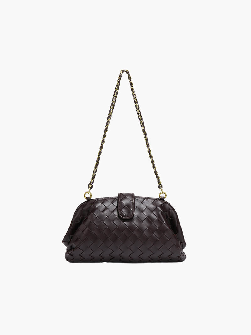 SOERA Tessa woven clutch - Handbags - Soera-Tessa-bag-coffee Coffee