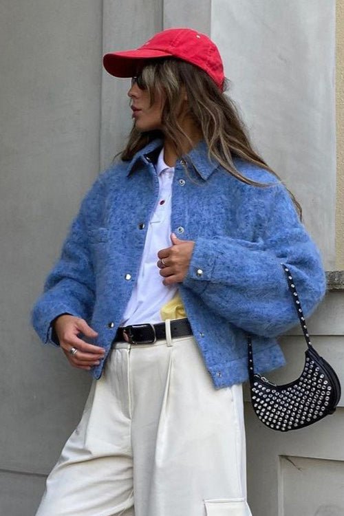 SOERA Blaze Snap Button Jacket - Jacket - SOERA-196867-BLU-S-12995 Blue S