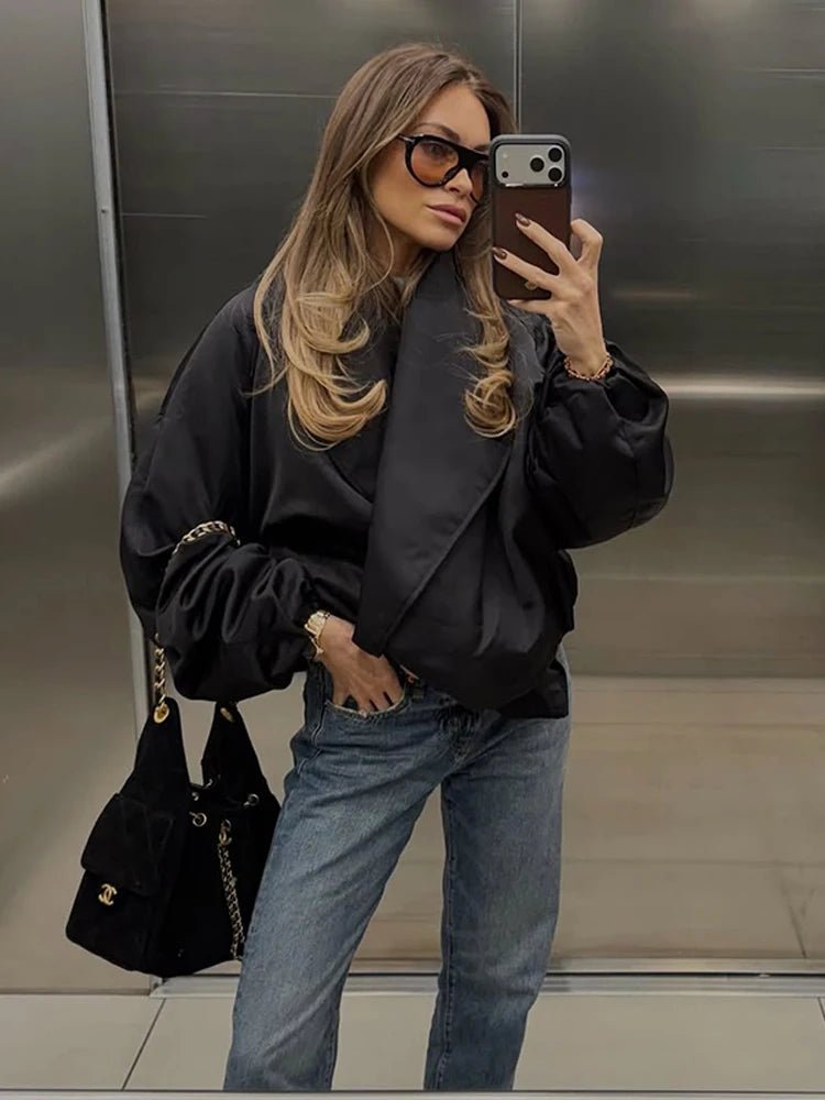 SOERA Carmen Oversized Bomber Jacket - Jacket - SOERA-768579-BLA-M-57699 Black M