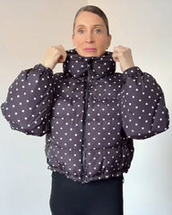 Emma Polka Dot Cropped Puffer Jacket