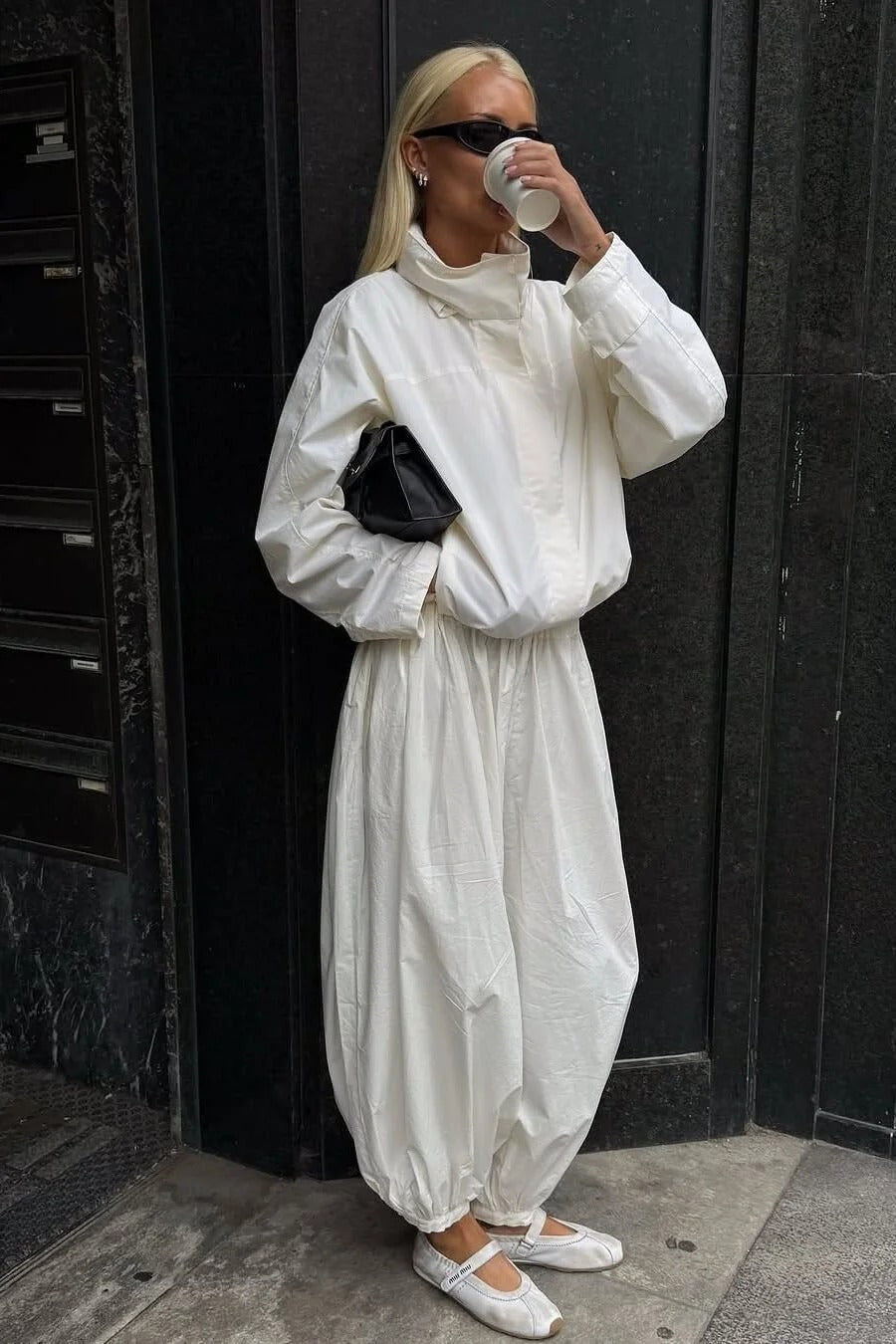 SOERA Farah Funnel Neck Windbreaker Jacket - Jacket -  White S